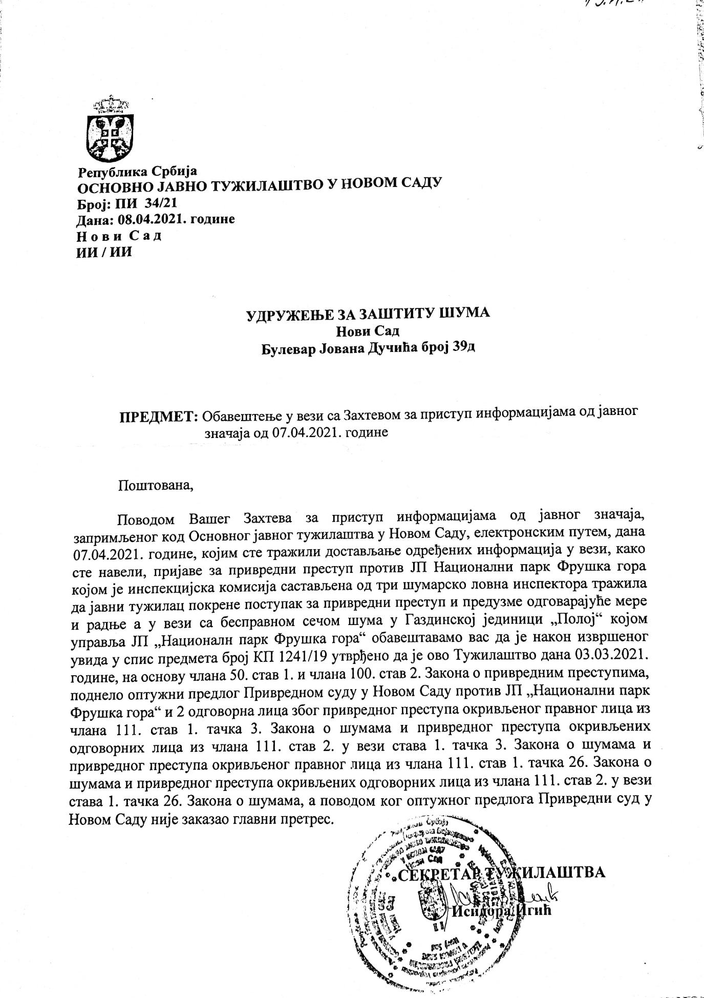 Fruska gora - illegális fakitermelés