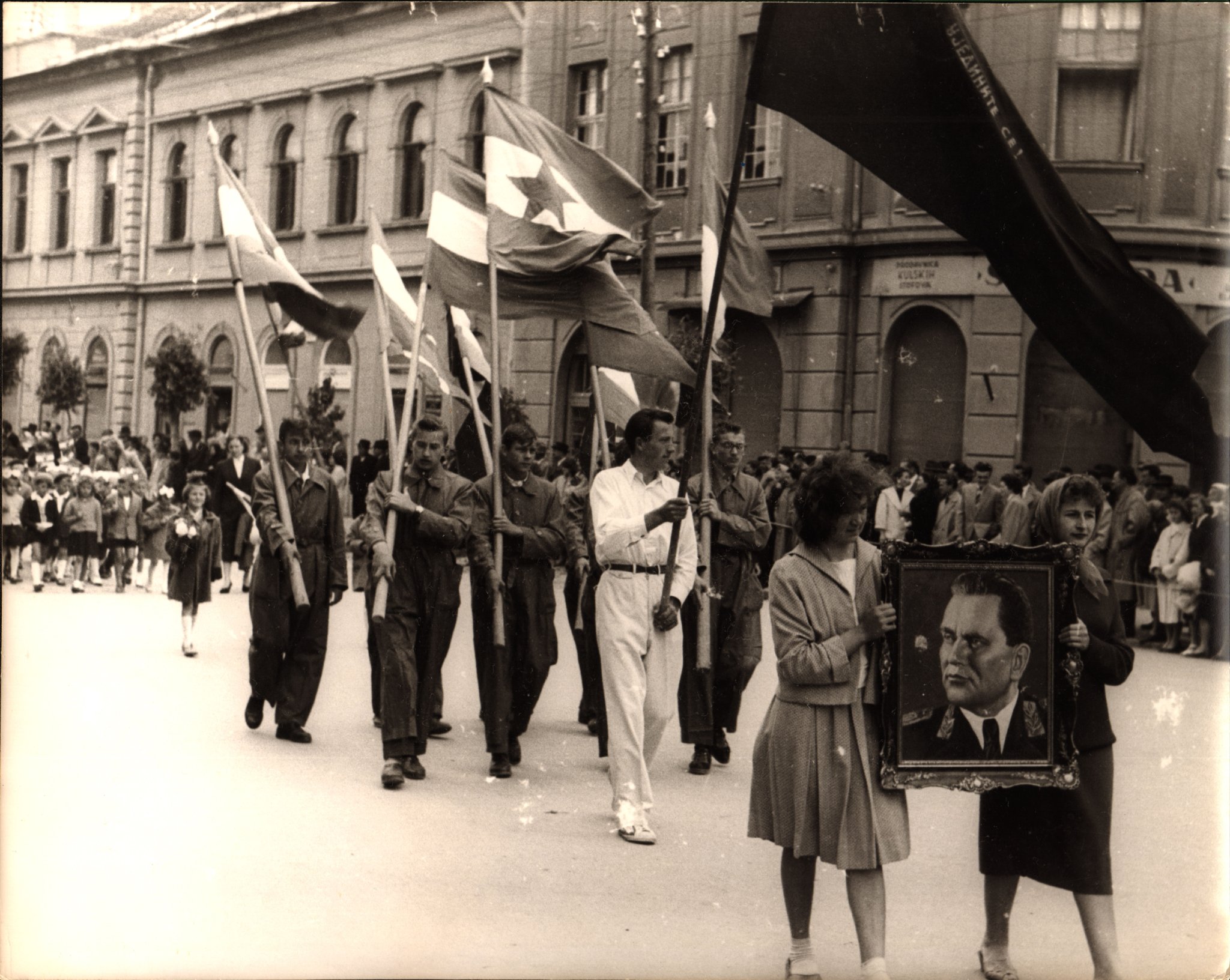 Ifjúsági napi felvonulás Zentán, az 1950-es években
