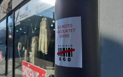 Plakátokkal buzdítják a szerbiai árucikkek bojkottjára a koszovóiakat