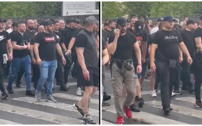 A kigyúrt, kitetovált, fekete pólós, maszkos fiúk is megérkeztek a haladó mítingre (Videóval)