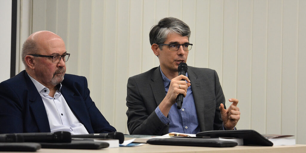 Fiala-Butora János, a Szlovákiai Magyarok Kerekasztalának jogásza a Veritas Intézetben, 2024. január 12-én (Fotó: Szappanos Veronika/SZMSZ)