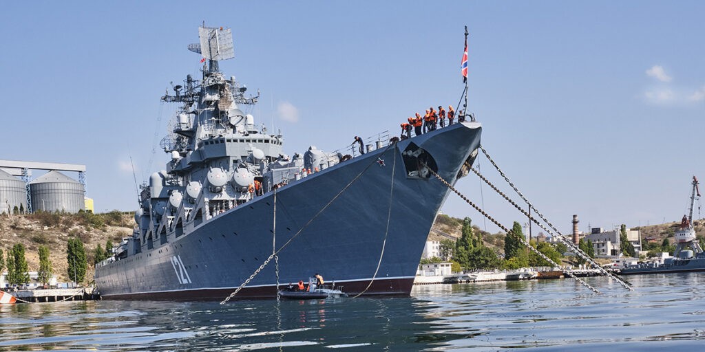 A Moszkva a fekete-tengeri orosz flotta zászlóshajója volt, amíg az ukránok el nem süllyesztették (Fotó: Irina Kononova/iStock)