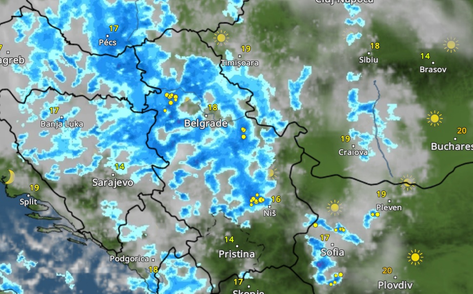 Vasárnap hajnali öt óra körül jelentős mennyiségű csapadékra lehet számítani