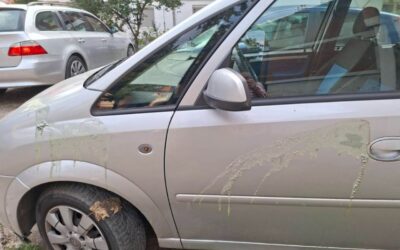 Savval öntötték le a Zöld-Baloldali Front tagjának kocsiját