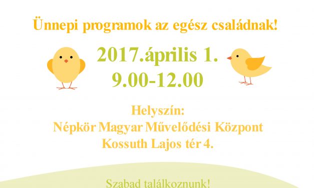 <span class="entry-title-primary">Húsvétváró Szabad Szombat</span> <span class="entry-subtitle">Népkör, április 1., 9,00 óra</span>