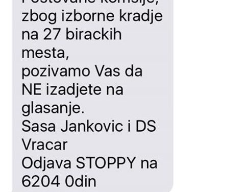 Hamis SMS-üzeneteket küldenek Saša Janković nevében