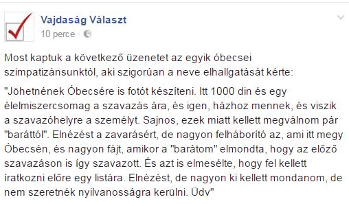 Tornyoson 3000-5000 dinárt is érhet egy szavazat