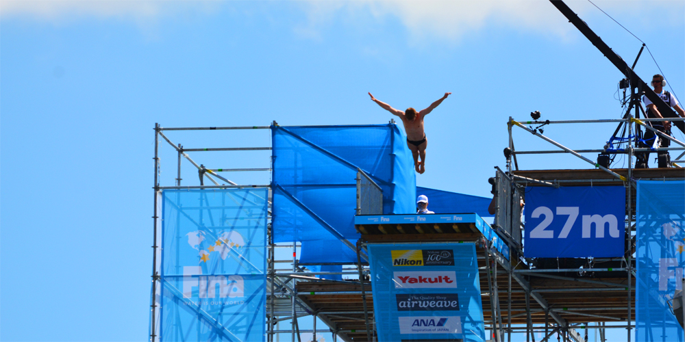 <span class="entry-title-primary">Bemutatkozott a vizes világbajnokság leglátványosabb sportága – KÉPEK</span> <span class="entry-subtitle">Óriás toronyugrással fejeződik be a budapesti eseménysorozat</span>