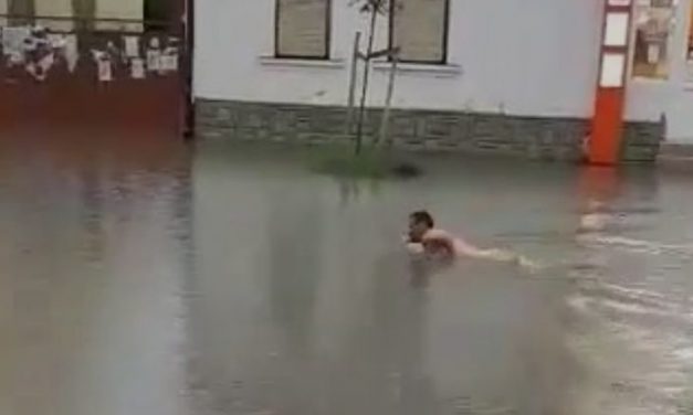 Futak: Majdnem végigúszta a főutcát – VIDEÓ