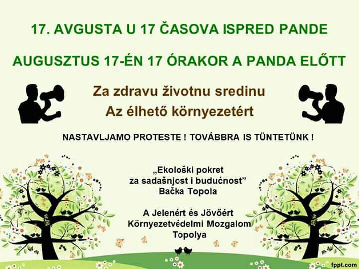 Topolya: Pénteken ismét tüntetés az élhető környezetért