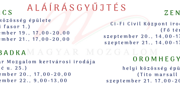 Magyar Mozgalom: Aláírásgyűjtés az új székházban