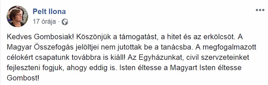 <span class="entry-title-primary">Gombos: Alig több mint háromszázan szavaztak a Magyar Összefogás jelöltjeire</span> <span class="entry-subtitle">Csak SZHP-s jelöltek a helyi közösség tanácsának tagjai</span>