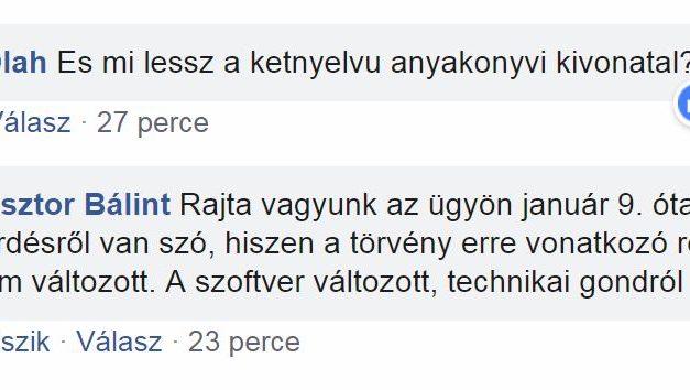 Kétnyelvű anyakönyvi kivonatok: Pásztor Bálint szerint „a VMSZ rajta van az ügyön”