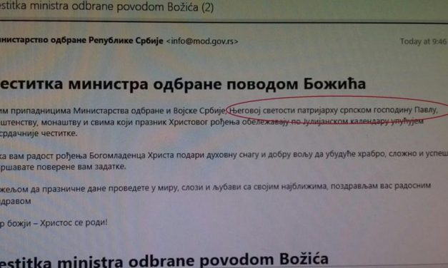 Szerbia: A védelmi miniszter a tíz éve elhunyt pátriárkának is boldog karácsonyt kívánt