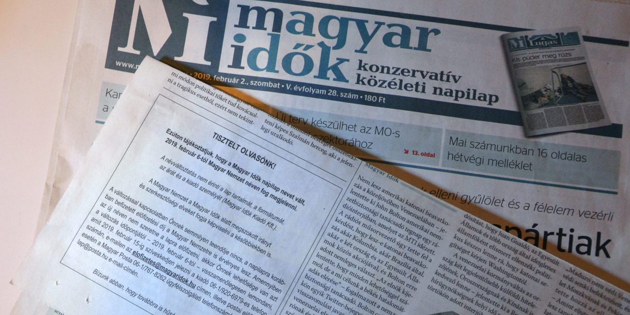 Nevet vált a Magyar Idők