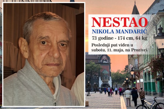 Eltűnt egy 73 éves szabadkai férfi