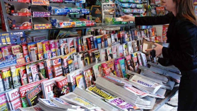 A szerb bulvárlapok a tavalyi év első felében 27,5 millió dinár állami támogatást kaptak
