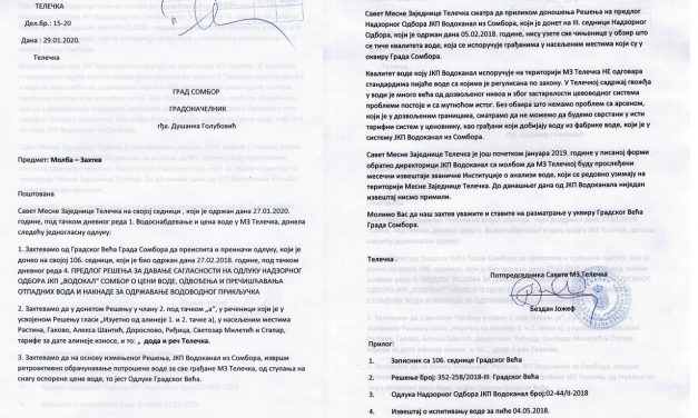 Bácsgyulafalva: Legyen olcsóbb a víz, mivel a minősége nem felel meg az előírásoknak!