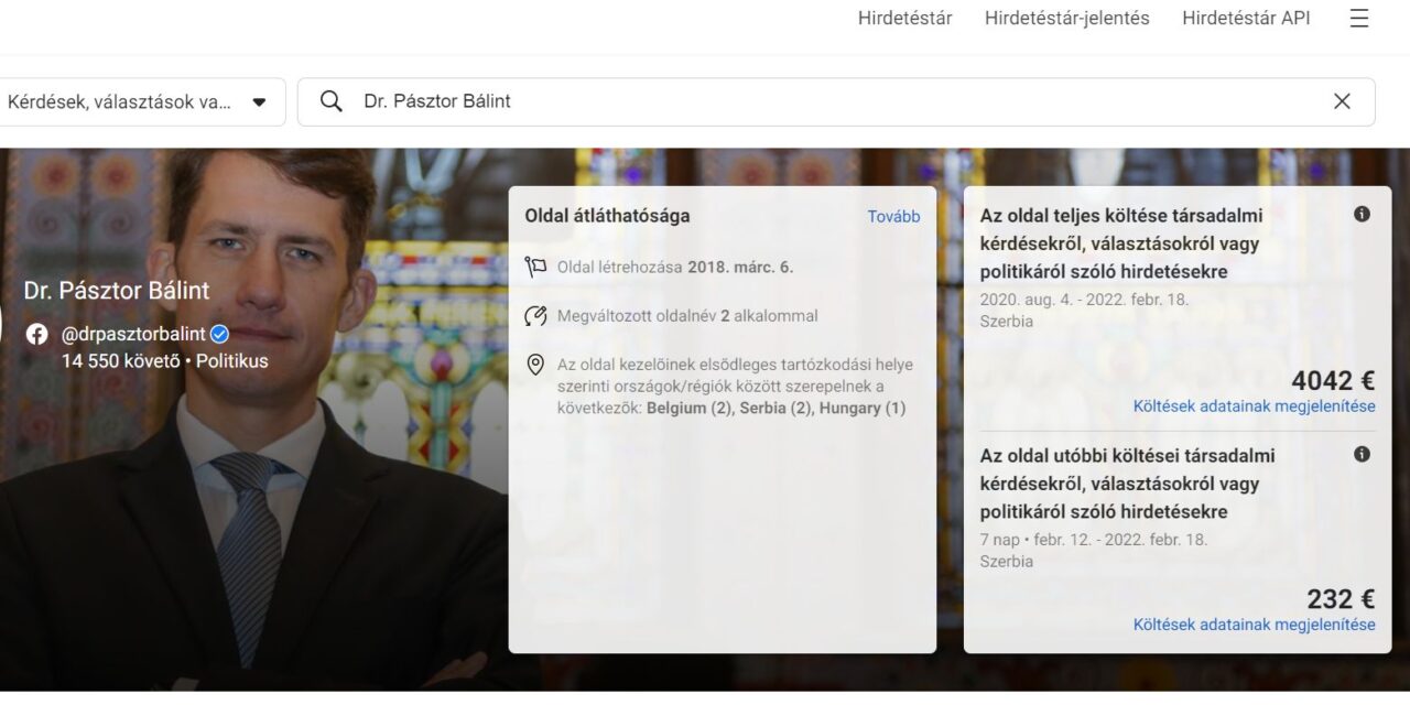 Pásztor Bálint eddig négyezer eurót költött a Facebook-bejegyzéseire