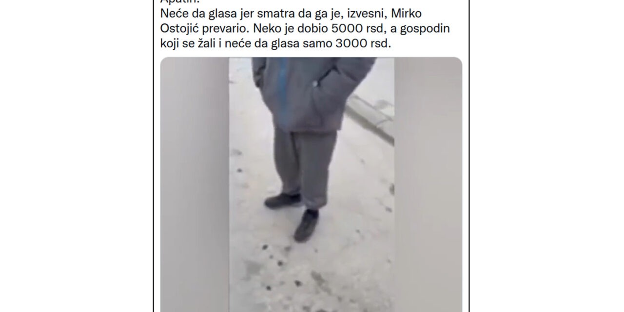 Csalódott szavazó: Csak háromezer dinárt kapott, míg másoknak ötezret fizettek