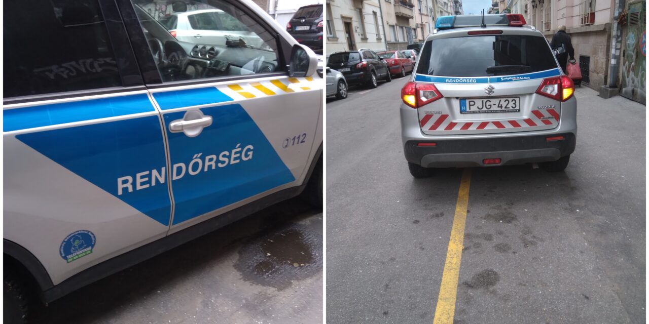 Magyar rendőrautó cirkál Belgrádban