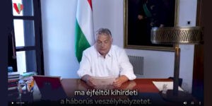 A nagy bejelentés: Teljhatalom. Orbán Viktor háborús helyzetet hirdet (Képernyőfotó)