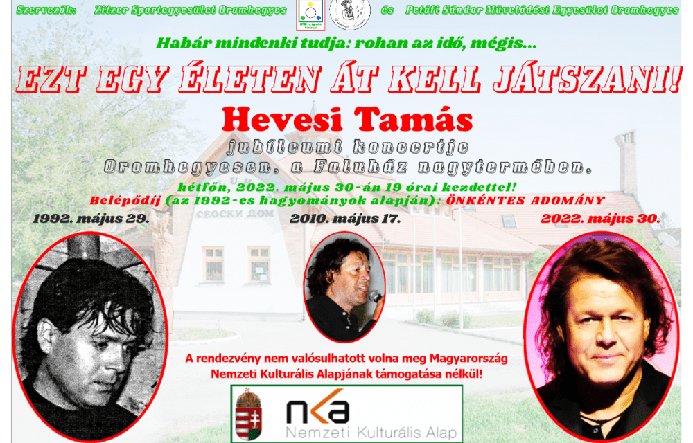 Jótékonysági jubileumi koncert Oromhegyesen