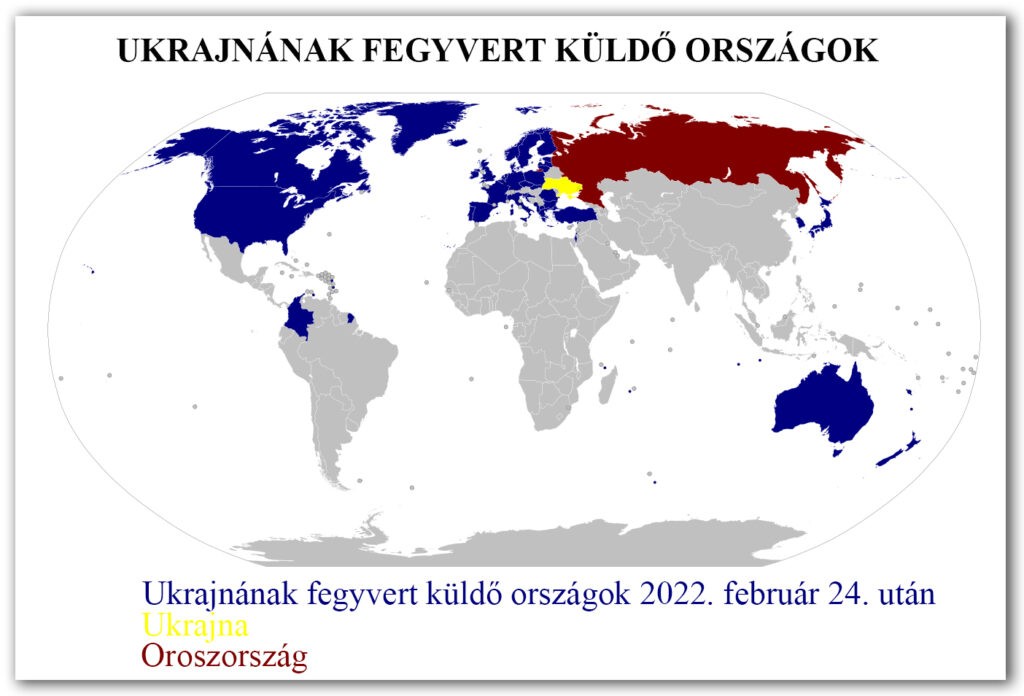 Ukrajnának fegyvert küldő országok, Forrás Wikipedia