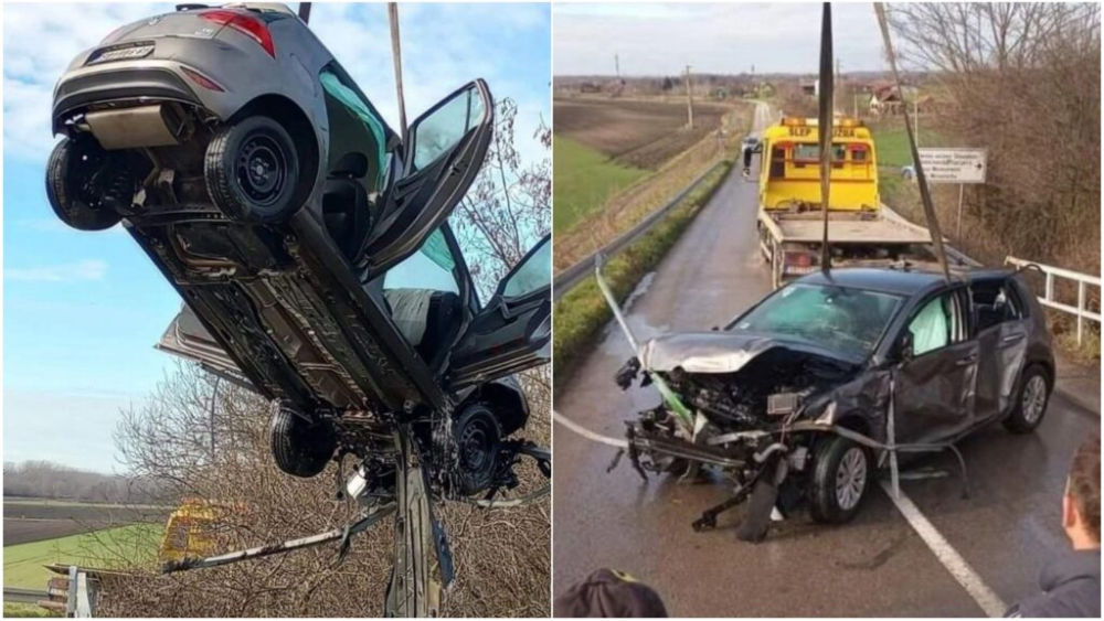 A kanálisban landolt és totálkáros lett a Golf
