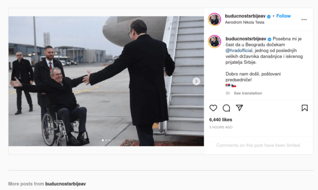 Miloš Zeman megérkezett Belgrádba