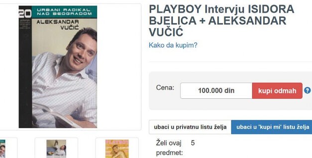 Százezer dinárért árulják a Playboy Vučić interjút is tartalmazó kiadását