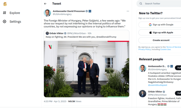 Az amerikai nagykövet Szijjártó-idézettel emlékeztette Orbánt, hogy a magyar kormány nem avatkozik mások belügyeibe