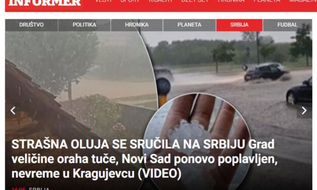 Az Informer szerint szerdán ismét ítéletidő sújtott le Újvidékre