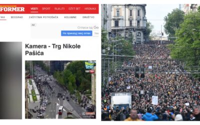 A Vučić rezsimjéhez hűséges lap szerint alig 50 ember tüntet Belgrádban