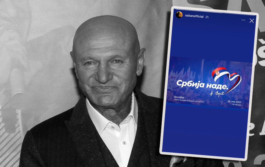 Az elhunyt Šaban Šaulić is a pénteki mítingre invitál