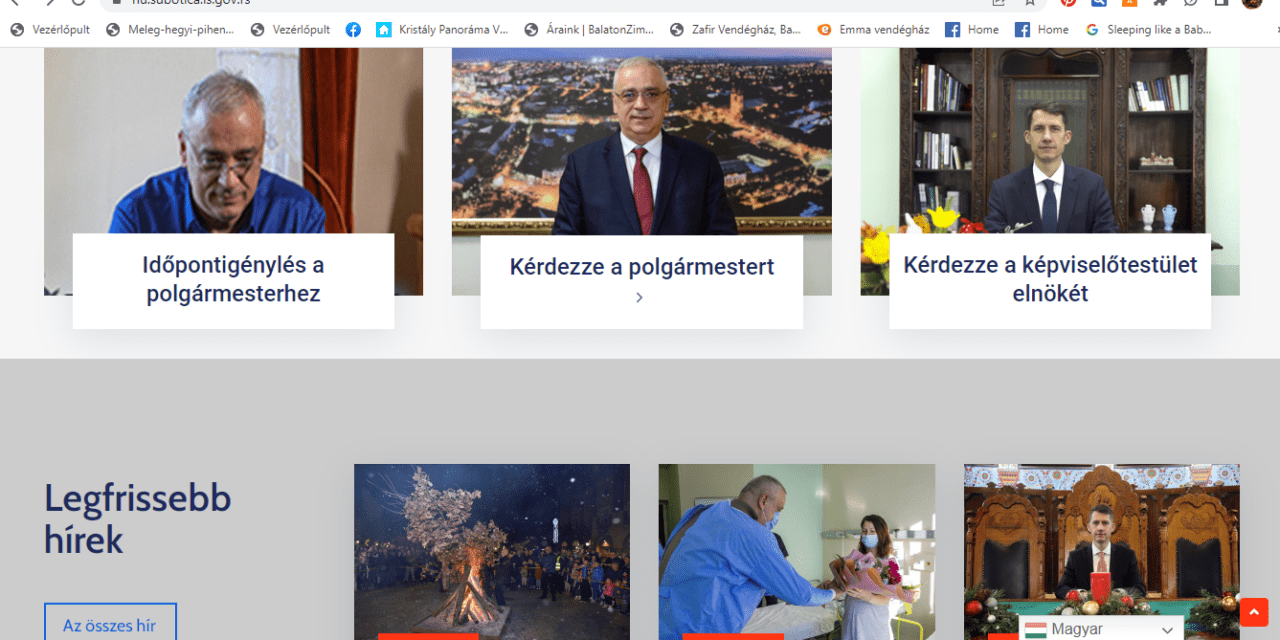 Hárommillió dinárból négynyelvű honlapot készíttet Szabadka város