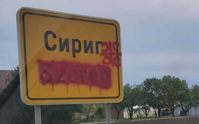 Szőregen lefestették a helységnévtábla magyar nyelvű feliratát