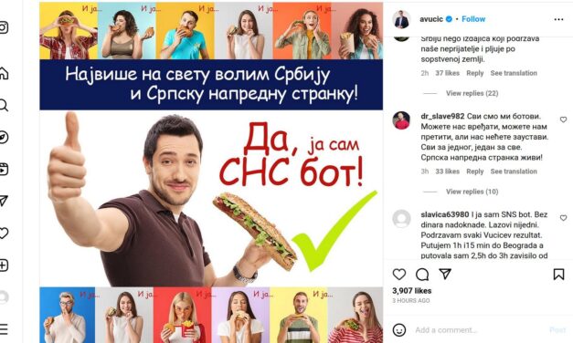 Szendvicses képpel üzent Vučić: Igen, én is haladó troll vagyok!