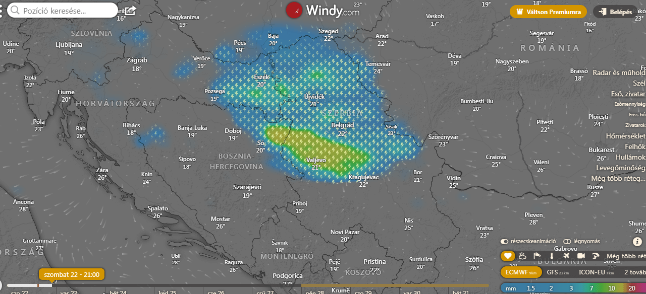 Itt figyelheti mikor érkezik térségünkbe a vihar