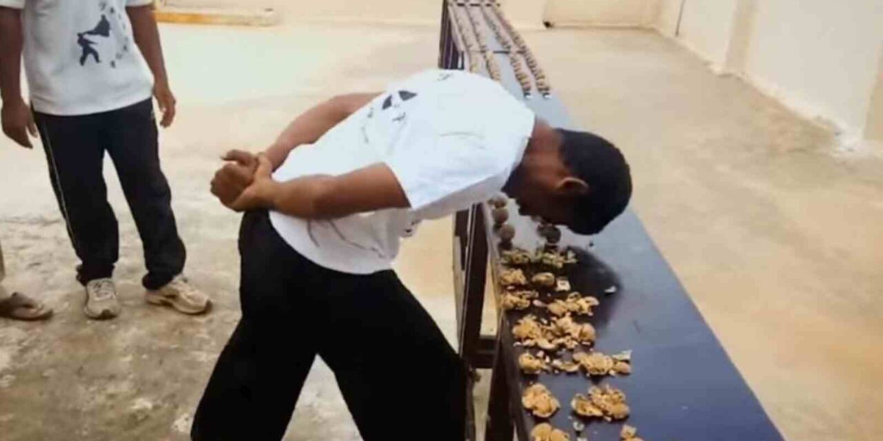 Egy perc alatt 273 diót tört meg a fejével (videó)