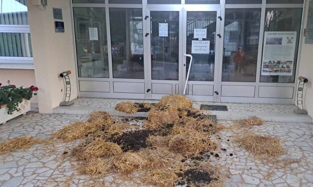 Egy kocsideréknyi trágyát dobtak a palánkaiak a községháza elé