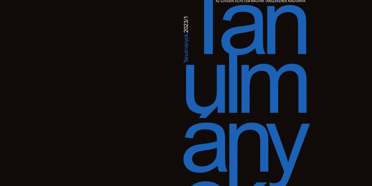 Megjelent a Tanulmányok 2023. évi 1. száma