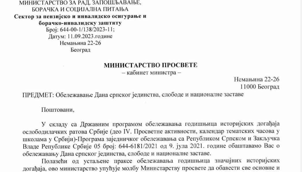 Így kell ma ünnepelni a szerb egység napját minden iskolában