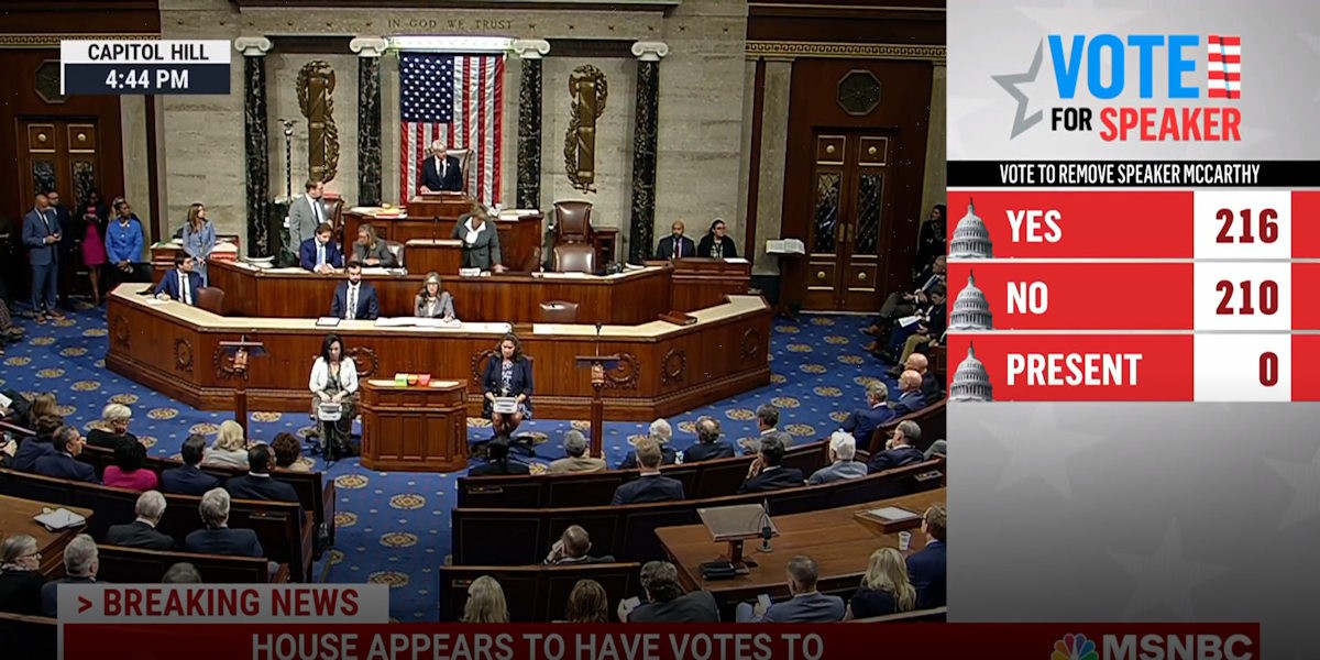 <span class="entry-title-primary">Az amerikai szélsőjobb megbuktatta saját képviselőházi vezetőjét</span> <span class="entry-subtitle">Kevin McCarthy megbukott a Kongresszus egyik házának elnökeként</span>