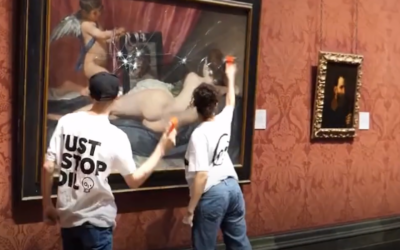 Ismét nagy értékű festményt rongáltak meg a magukat környezetvédőnek nevező vandálok (Videóval)