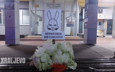 Káposzta és nyúlrajzok a minisztérium előtt