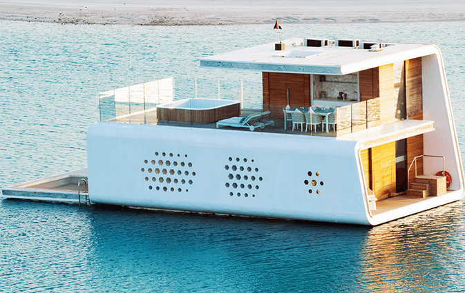 A legkisebb Csikóhal villa víz feletti része (Forrás: https://www.propertyfinder.ae)