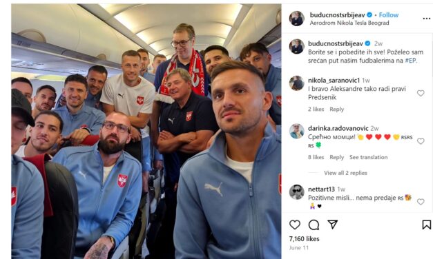 Horvát géppel utazott a szerb válogatott az EB-re, Vučić dühös lett