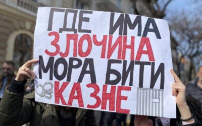Menetelés a Drinára Nagy egyetemista tüntetés Loznicában