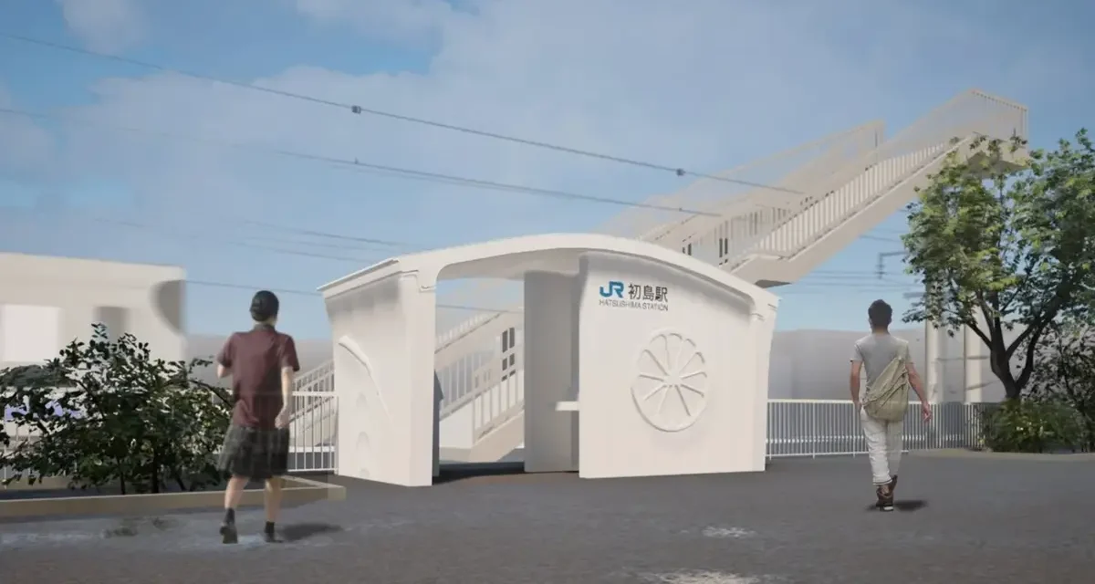 Hat óra alatt kinyomtatnak egy vasúti megállót Japánban